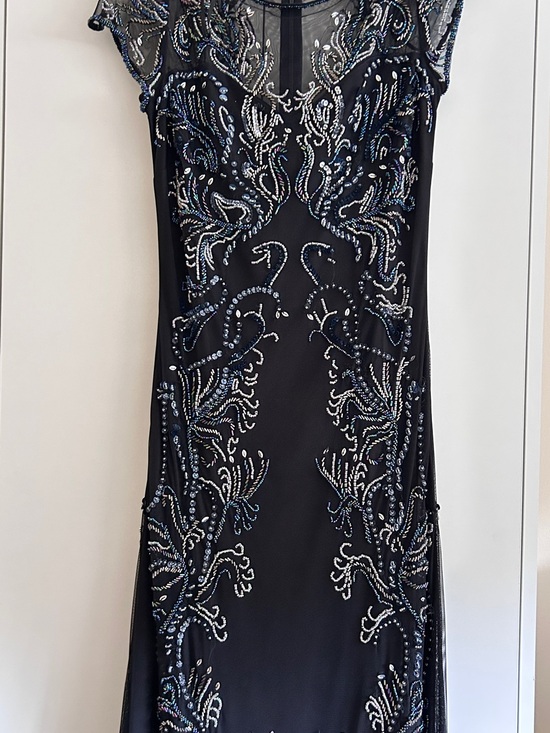 Dresses & Skirts - Black Beaded Maxi Dress with Iridescent Embellishment